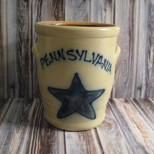 MAPLE CITY POTTERY "PENNSYLVANIA" PIG EAR CROCK JUG - 1997